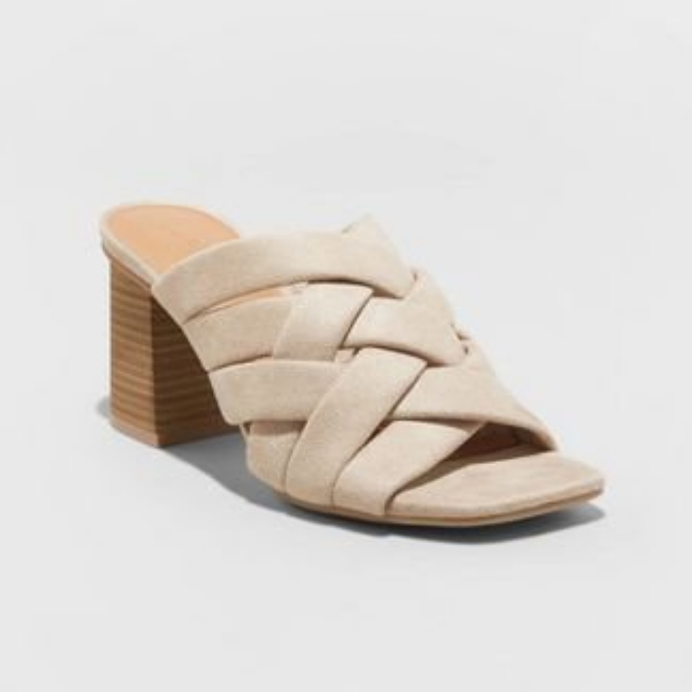 NWB Tan Suede Block "Andy" 3" Heels by Universal Threads